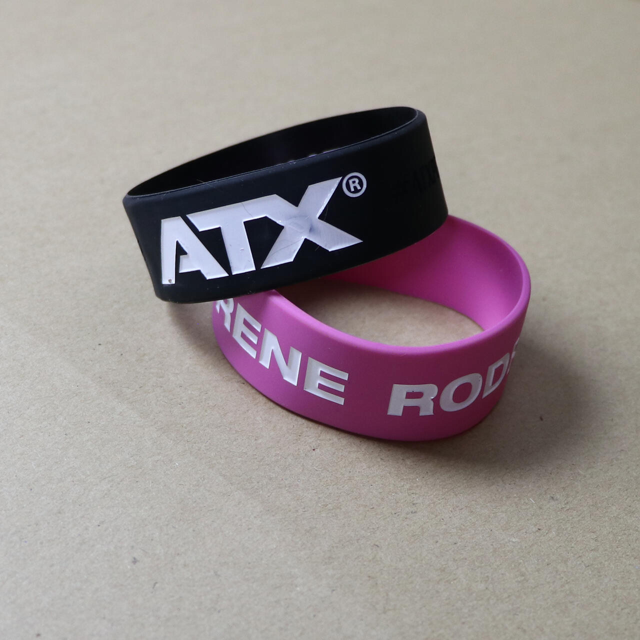 Extra wide silicone wristbands (25mm) with custom artwork image