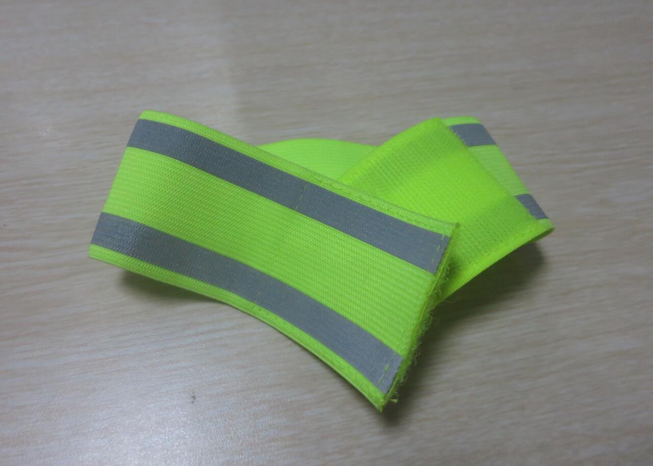 Elastic reflective safety ankle/arm band 5cm wide printed with logo image
