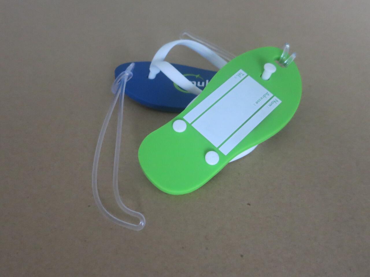 Slipper shaped luggage tag soft PVC 112 x 48mm with custom logo  image