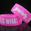 Extra wide silicone wristbands (25mm) with custom artwork image