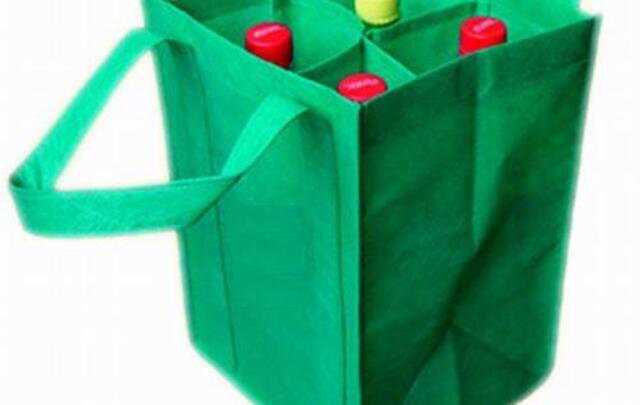 Custom printed PP non-woven wine bag for 4 bottles image