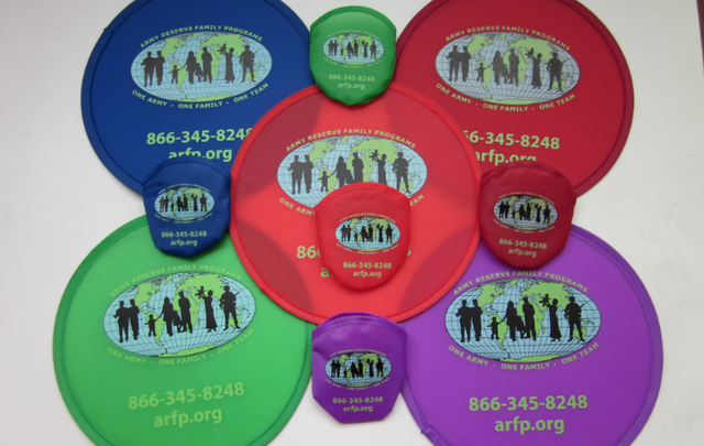 Folding Frisbee with pouch and your bespoke print or logo image