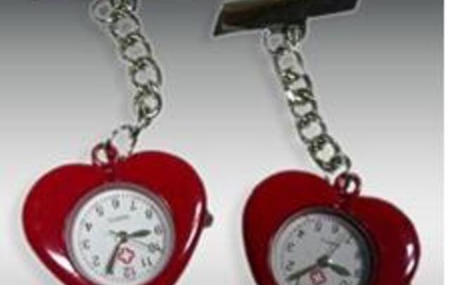 Heart shaped nurse watch with your custom logo image