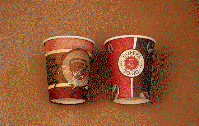 Paper cup 8 oz with custom print and single wall image