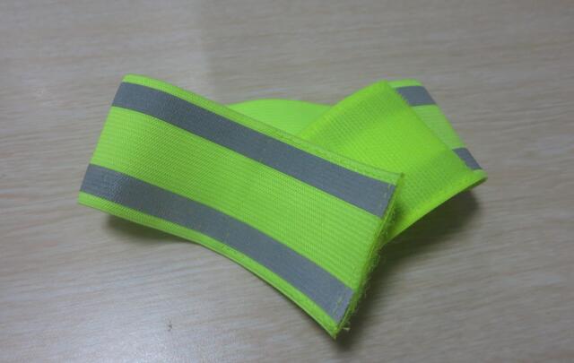 Elastic reflective safety ankle/arm band 5cm wide printed with logo image