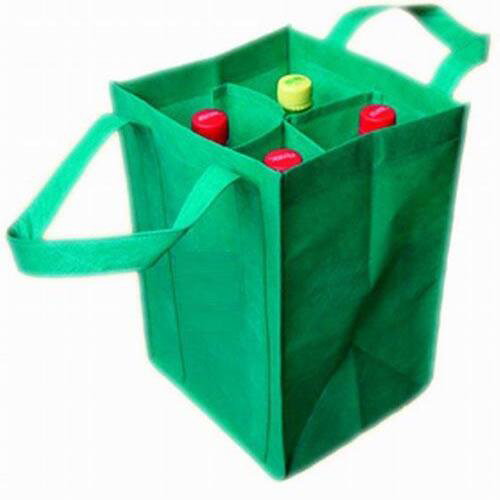 Custom printed PP non-woven wine bag for 4 bottles image
